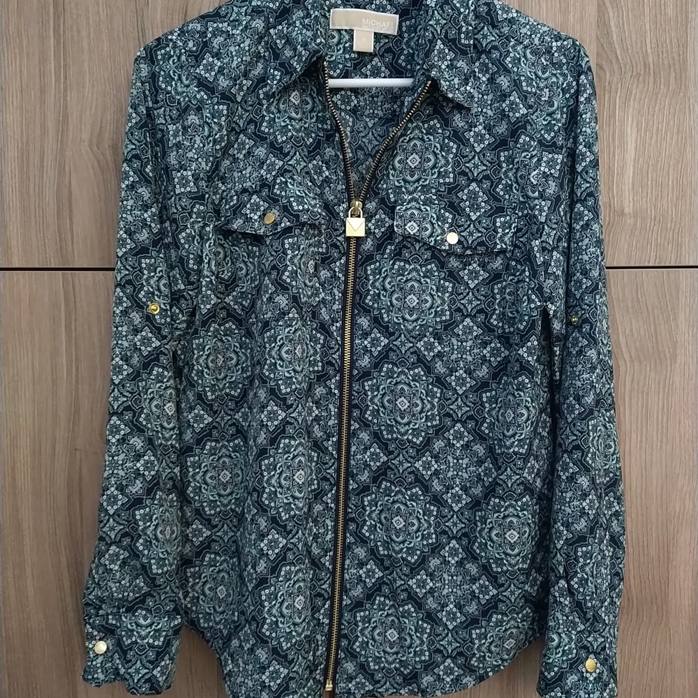 Michael Kors Blue Patterned Blouse